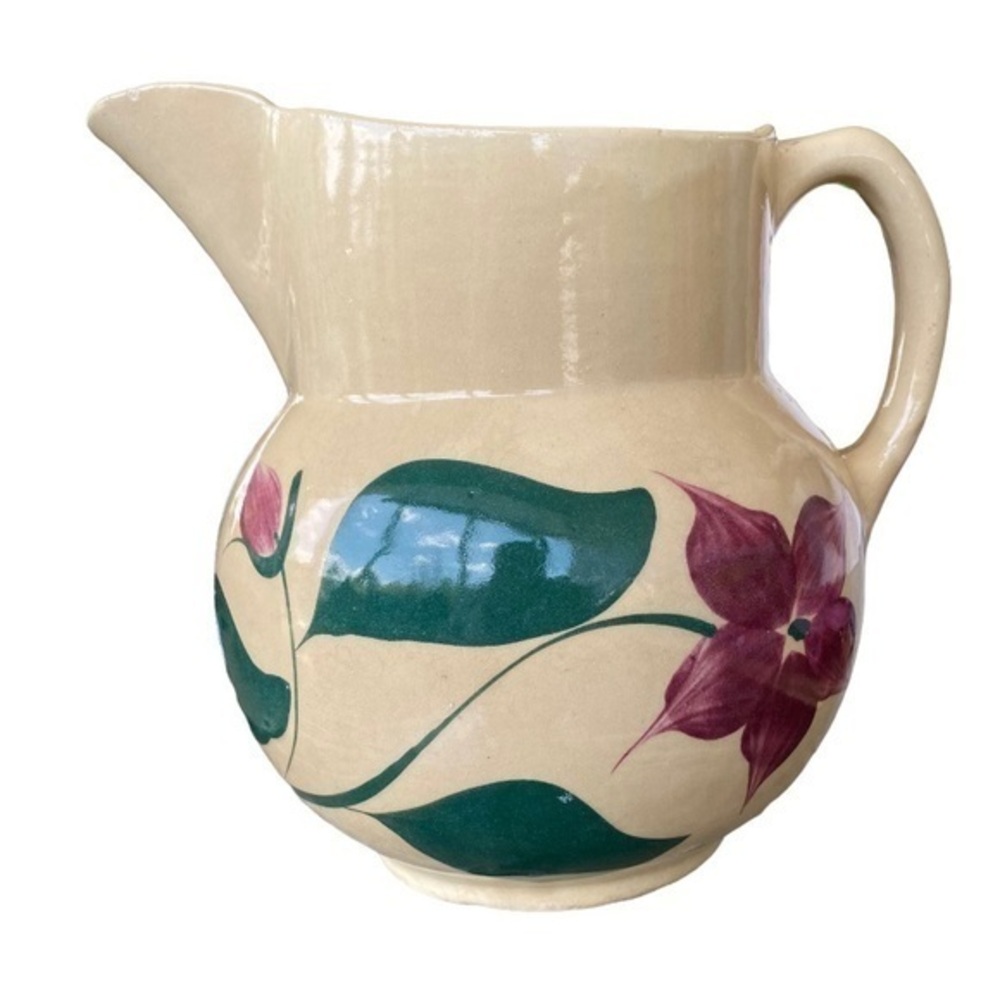 USA #17 Vintage Hull Glazed Floral Pitcher
